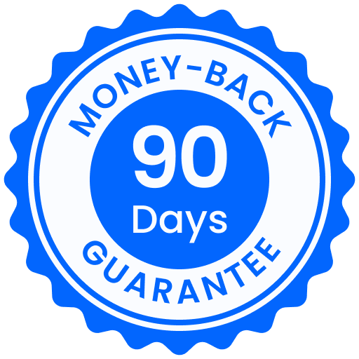 90-day money-back guarantee seal